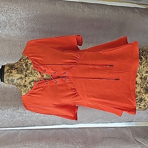 NWT Anthropologie HD in Paris Palo Alto Lace Up Top - Size 2 - Picture 1 of 4
